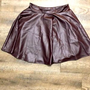 NWOT. Large. Brand: Topping. Burgundy. Faux leather Mini Skirt